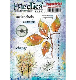 PAPER ARTSY PAPER ARTSY ECLECTICA ALISON BOMBER TWISTED LEAVES EDITION EAB53 CLING STAMP SET