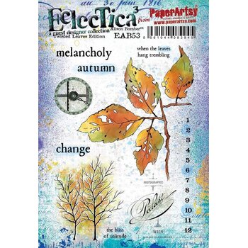 PAPER ARTSY PAPER ARTSY ECLECTICA ALISON BOMBER TWISTED LEAVES EDITION EAB53 CLING STAMP SET