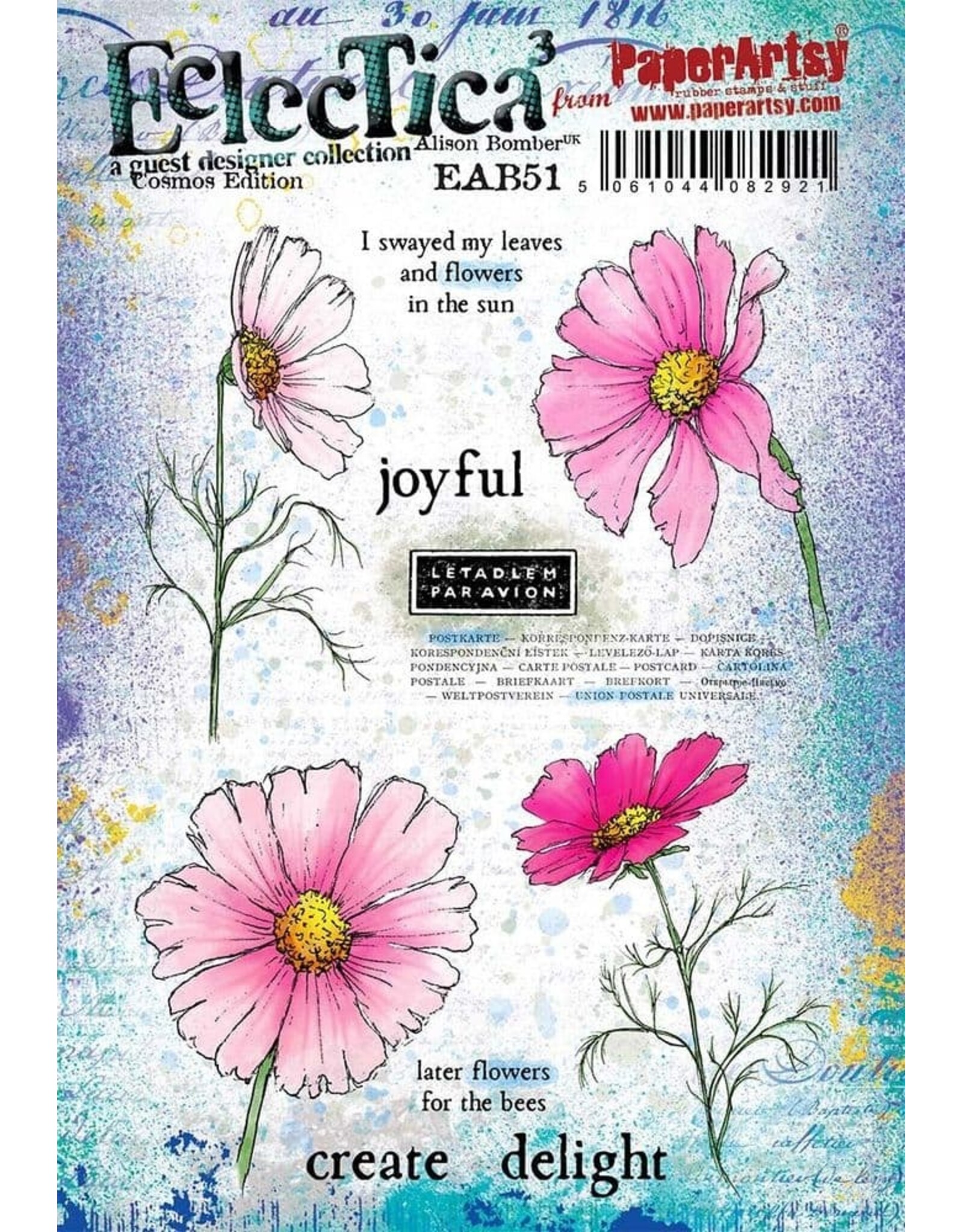 PAPER ARTSY PAPER ARTSY ECLECTICA ALISON BOMBER COSMOS EDITION EAB51 CLING STAMP SET