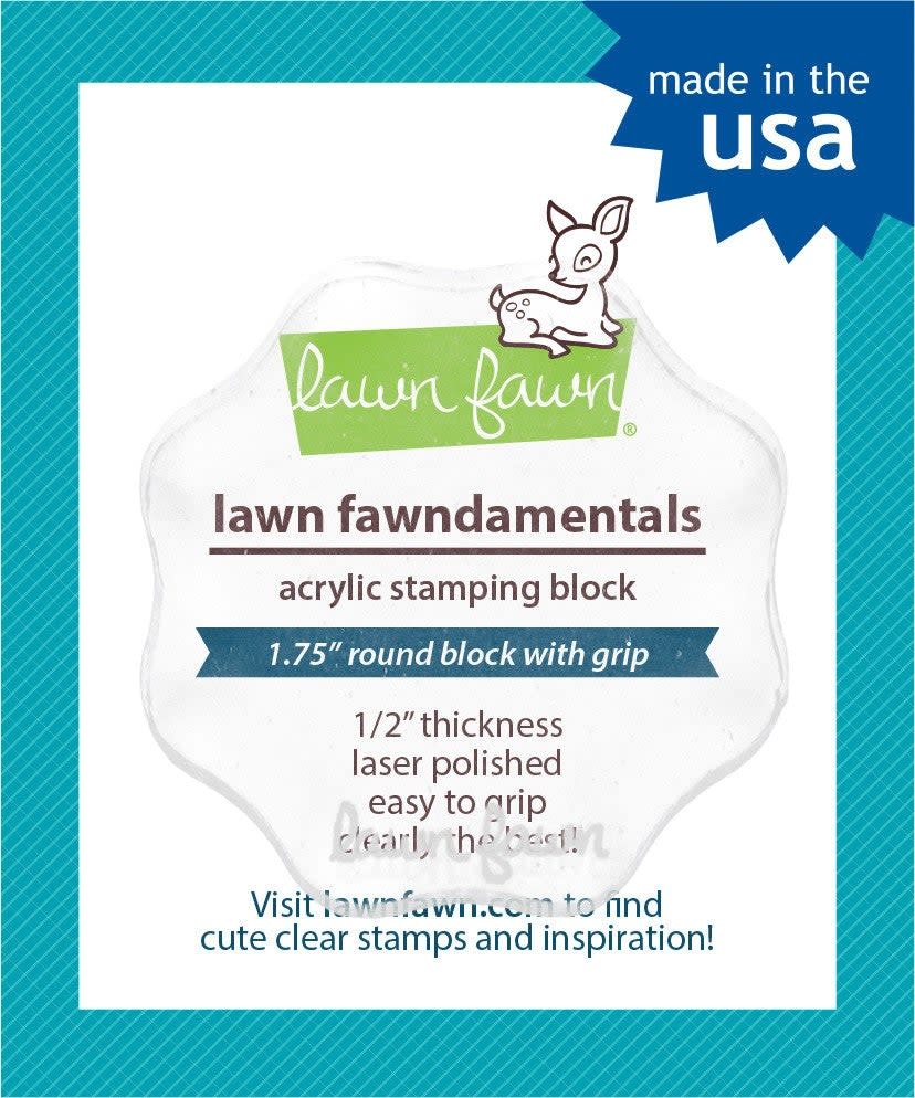 LAWN FAWN LAWN FAWN ACRYLIC BLOCK 1.75" ROUND WITH GRIP