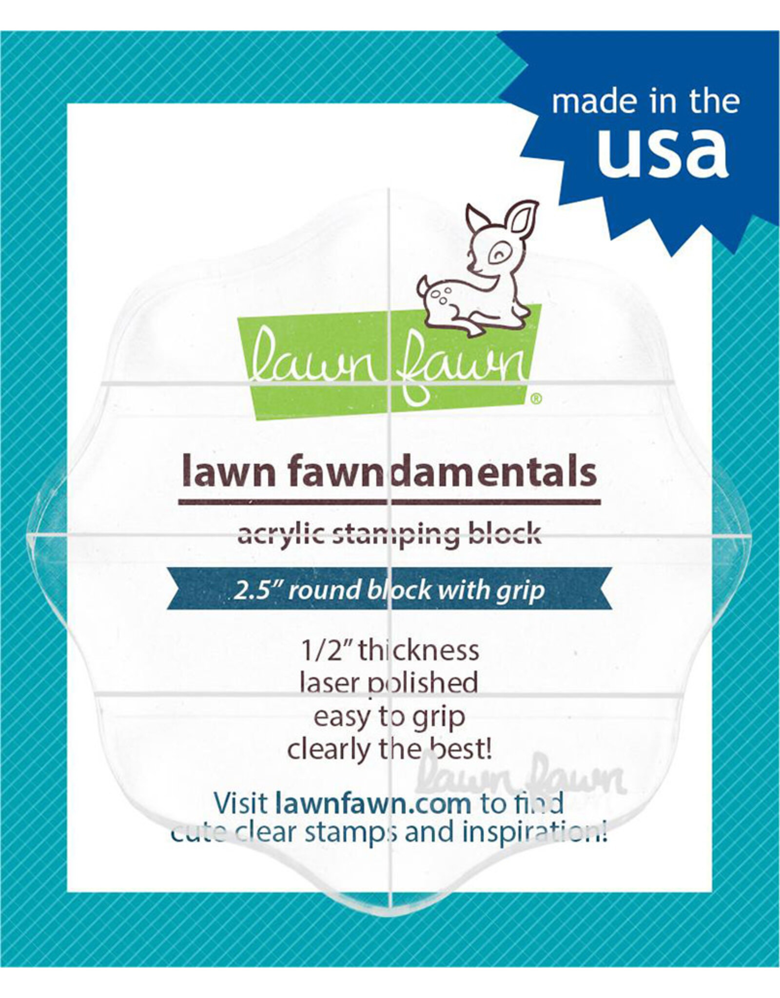 LAWN FAWN LAWN FAWN ACRYLIC BLOCK 2.5'' ROUND
