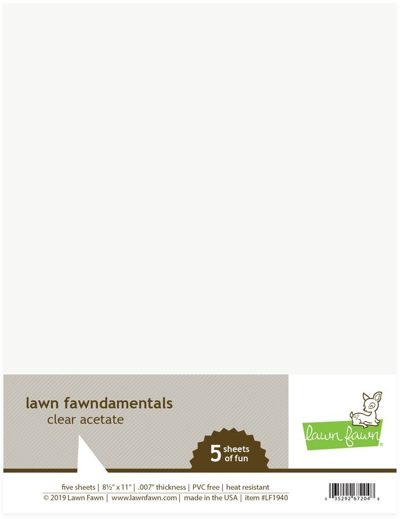 LAWN FAWN LAWN FAWN CLEAR ACETATE 8.5x11 5PK