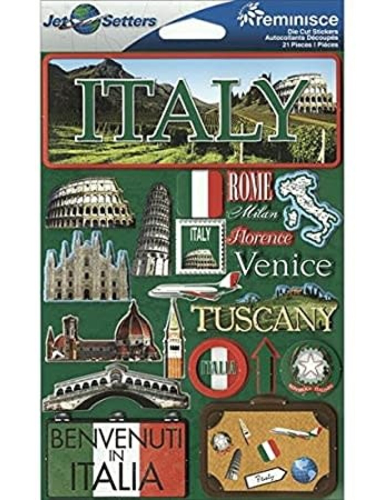 REMINISCE REMINISCE JET SETTERS ITALY DIMENSIONAL STICKERS