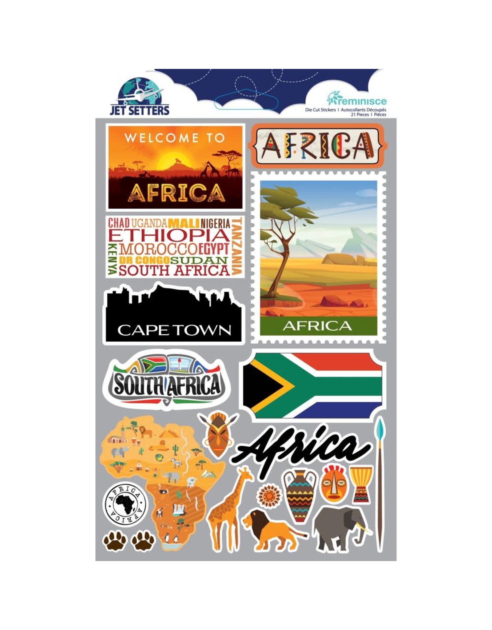 REMINISCE REMINISCE JET SETTERS AFRICA 3.0 3D STICKERS