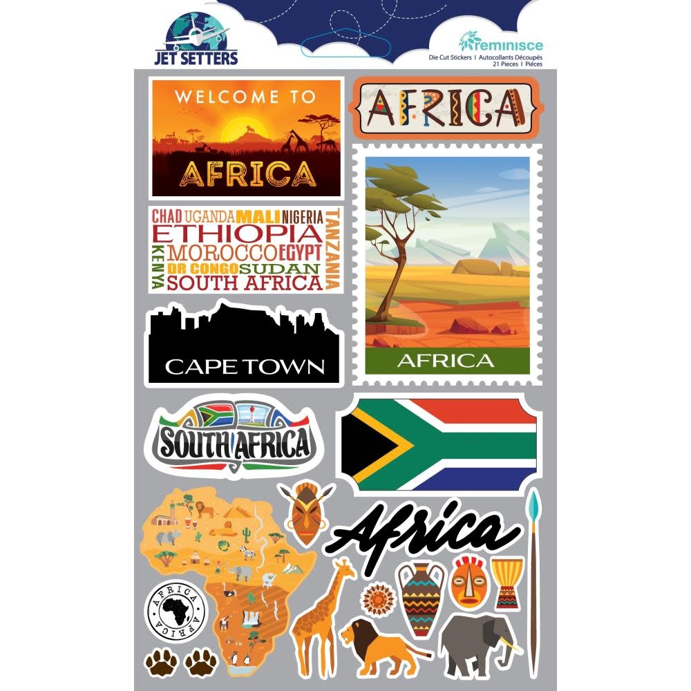 DESIGNS BY REMINISCE REMINISCE JET SETTERS AFRICA 3.0 3D STICKERS