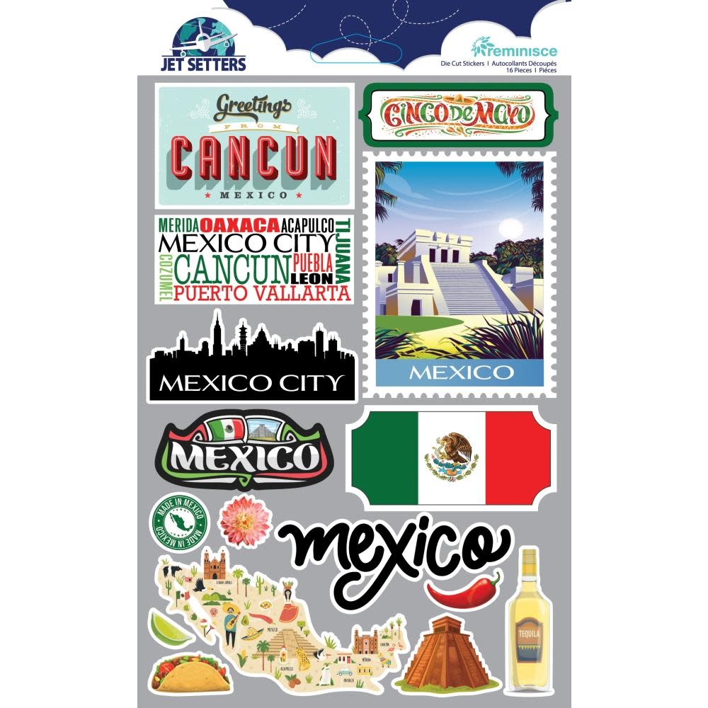 DESIGNS BY REMINISCE REMINISCE JET SETTERS MEXICO 3.0 3D STICKERS