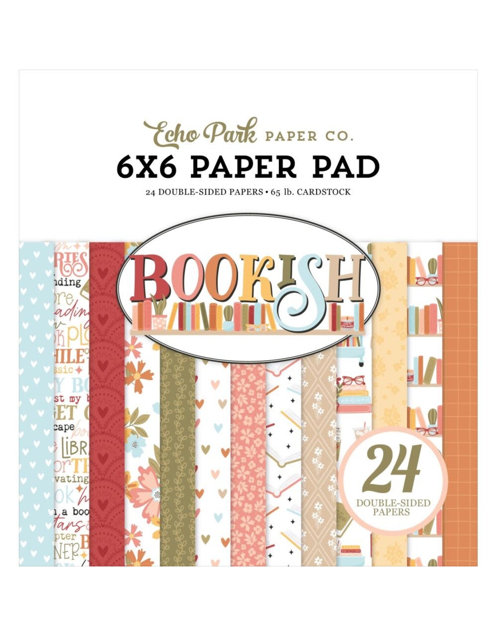 ECHO PARK PAPER ECHO PARK BOOKISH 6x6 PAPER PAD 24 SHEETS