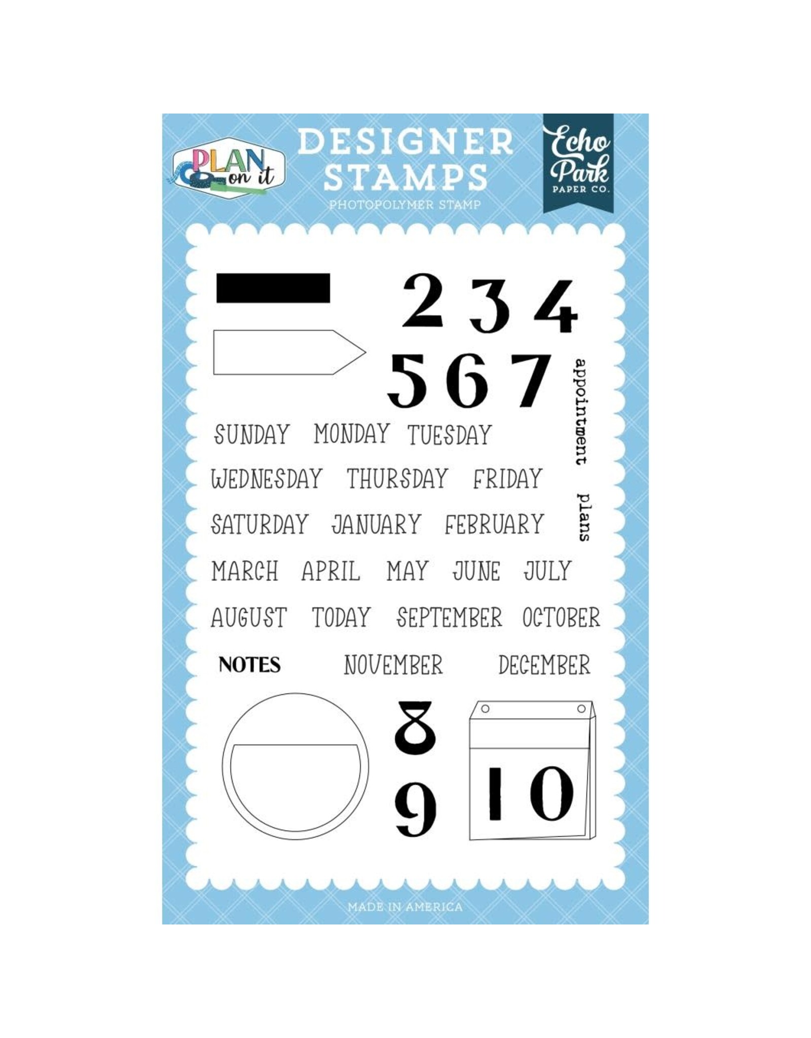 ECHO PARK PAPER ECHO PARK CALENDAR MEMO CLEAR STAMP SET