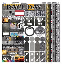 REMINISCE REMINISCE RUNNING 12x12 CARDSTOCK STICKERS
