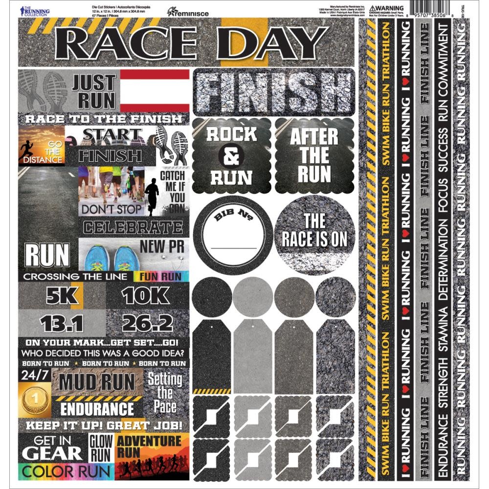DESIGNS BY REMINISCE REMINISCE RUNNING 12x12 CARDSTOCK STICKERS