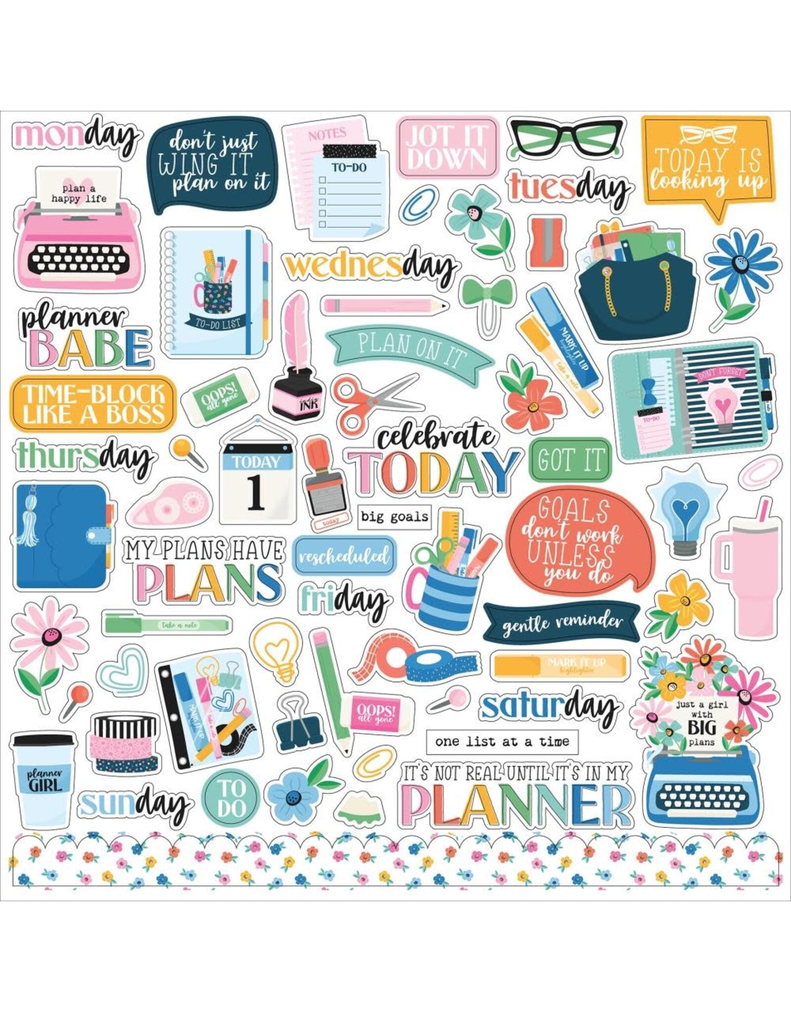 ECHO PARK PAPER ECHO PARK PLAN ON IT ELEMENTS 12x12 CARDSTOCK STICKERS