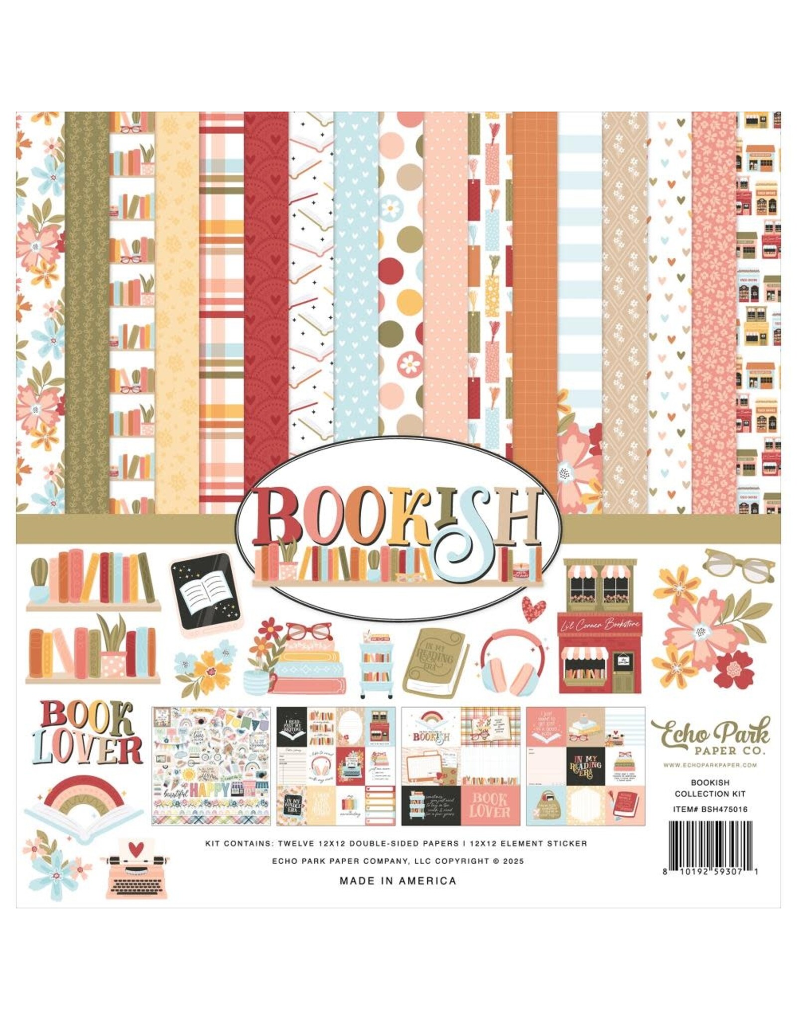 ECHO PARK PAPER ECHO PARK BOOKISH 12x12 COLLECTION KIT