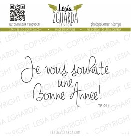 LESIA ZGHARDA DESIGN LESIA ZGHARDA DESIGN JE VOUS SOUHAITE UNE BONNE ANNÉE CLEAR STAMP