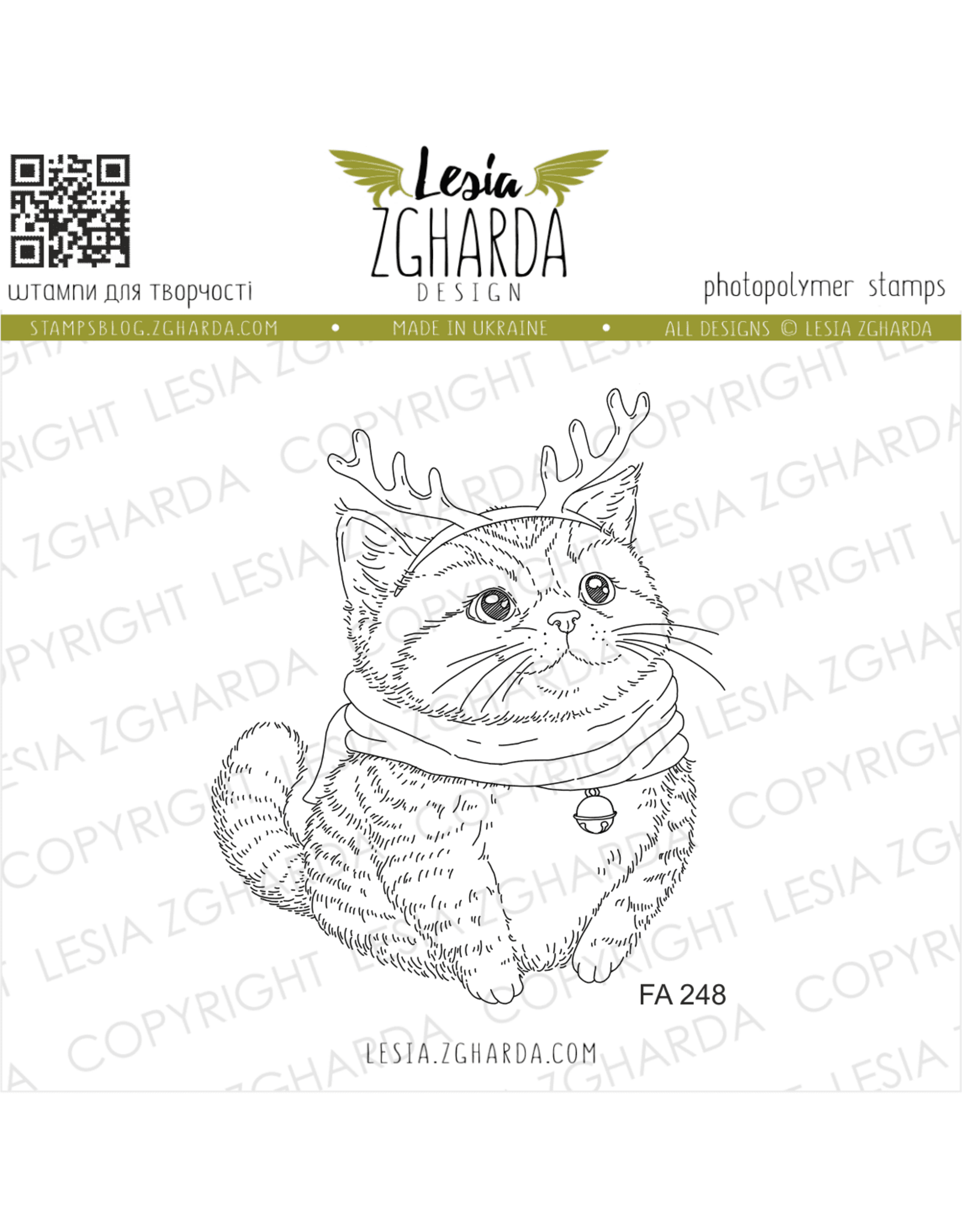 LESIA ZGHARDA DESIGN LESIA ZGHARDA DESIGN CHRISTMAS REINDEER CAT CLEAR STAMP