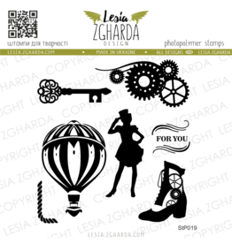 LESIA ZGHARDA DESIGN LESIA ZGHARDA DESIGN STEAMPUNK VINTAGE STYLE CLEAR STAMP SET