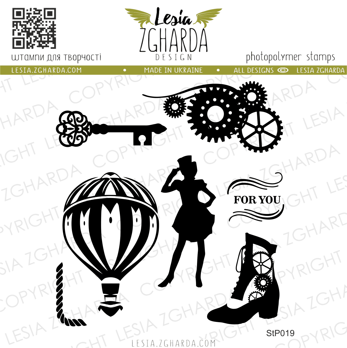 LESIA ZGHARDA DESIGN LESIA ZGHARDA DESIGN STEAMPUNK VINTAGE STYLE CLEAR STAMP SET