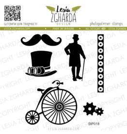 LESIA ZGHARDA DESIGN LESIA ZGHARDA DESIGN STEAMPUNK GENTLEMAN CLEAR STAMP SET