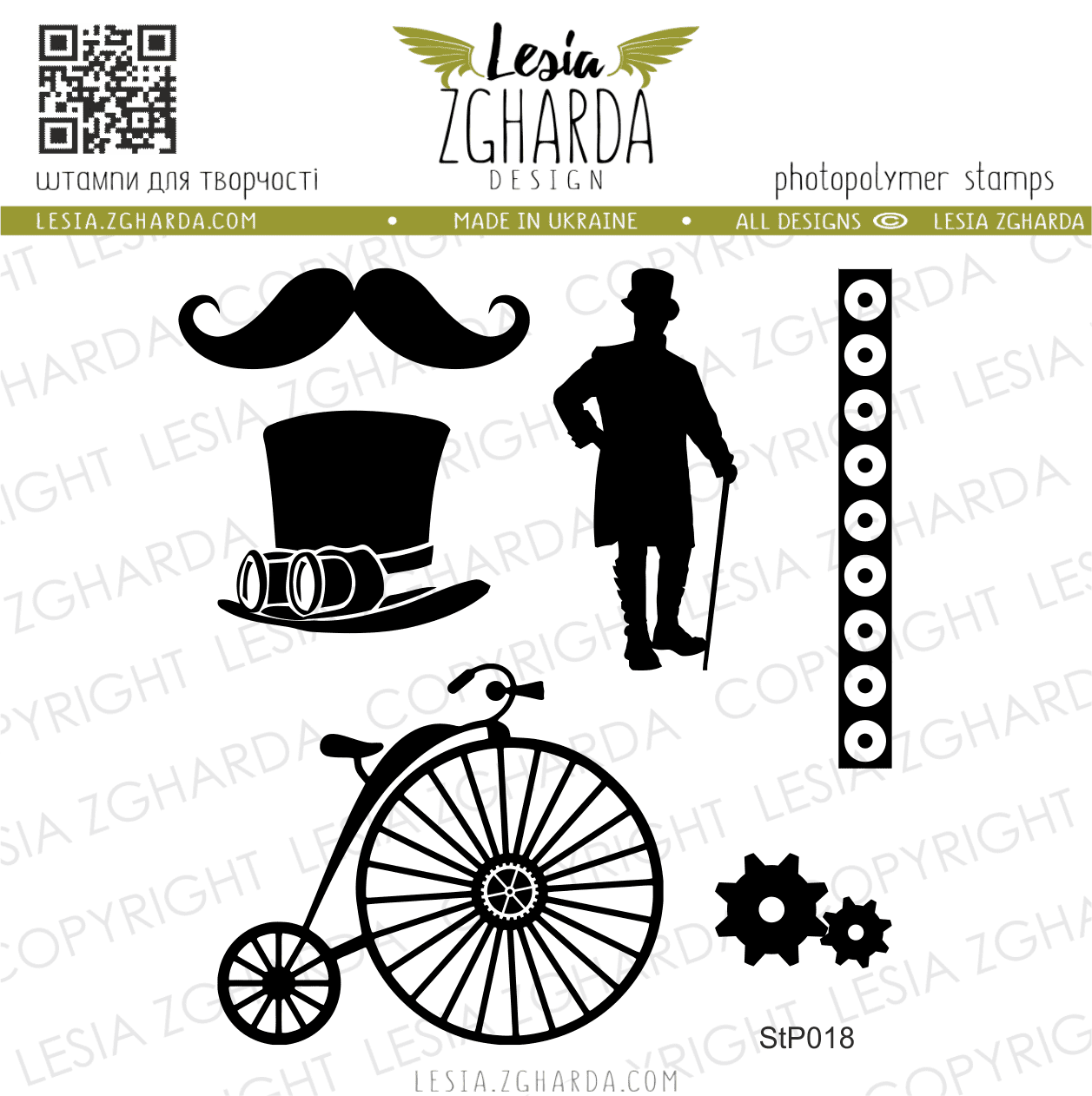 LESIA ZGHARDA DESIGN LESIA ZGHARDA DESIGN STEAMPUNK GENTLEMAN CLEAR STAMP SET