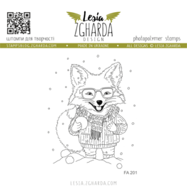 LESIA ZGHARDA DESIGN LESIA ZGHARDA DESIGN BABY FOX WITH SNOWBALLS CLEAR STAMP