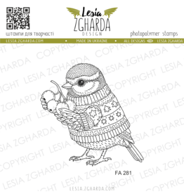LESIA ZGHARDA DESIGN LESIA ZGHARDA DESIGN WINTER BIRD WITH BERRIES CLEAR STAMP
