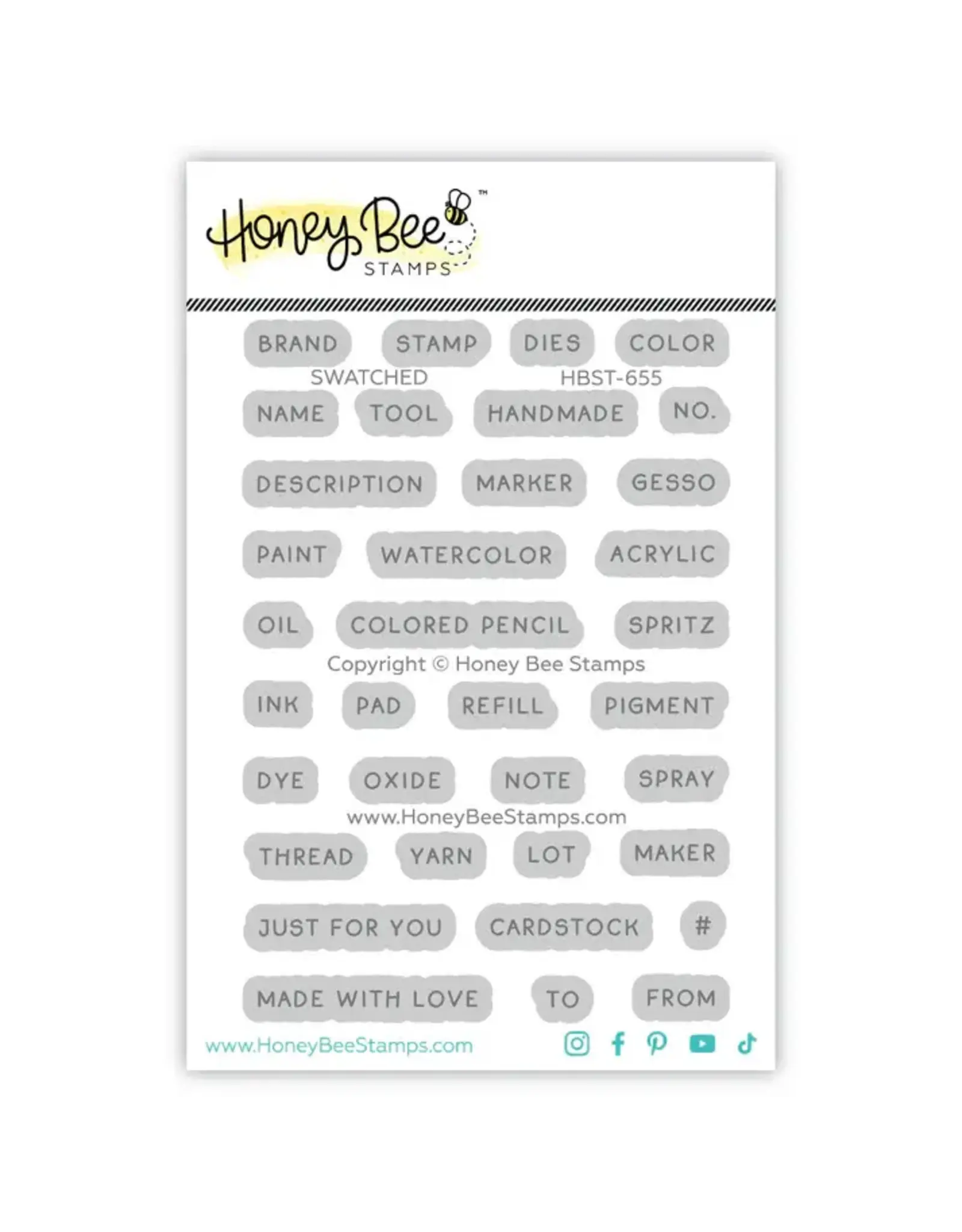 HONEY BEE HONEY BEE STAMPS SWATCHED CLEAR STAMP SET
