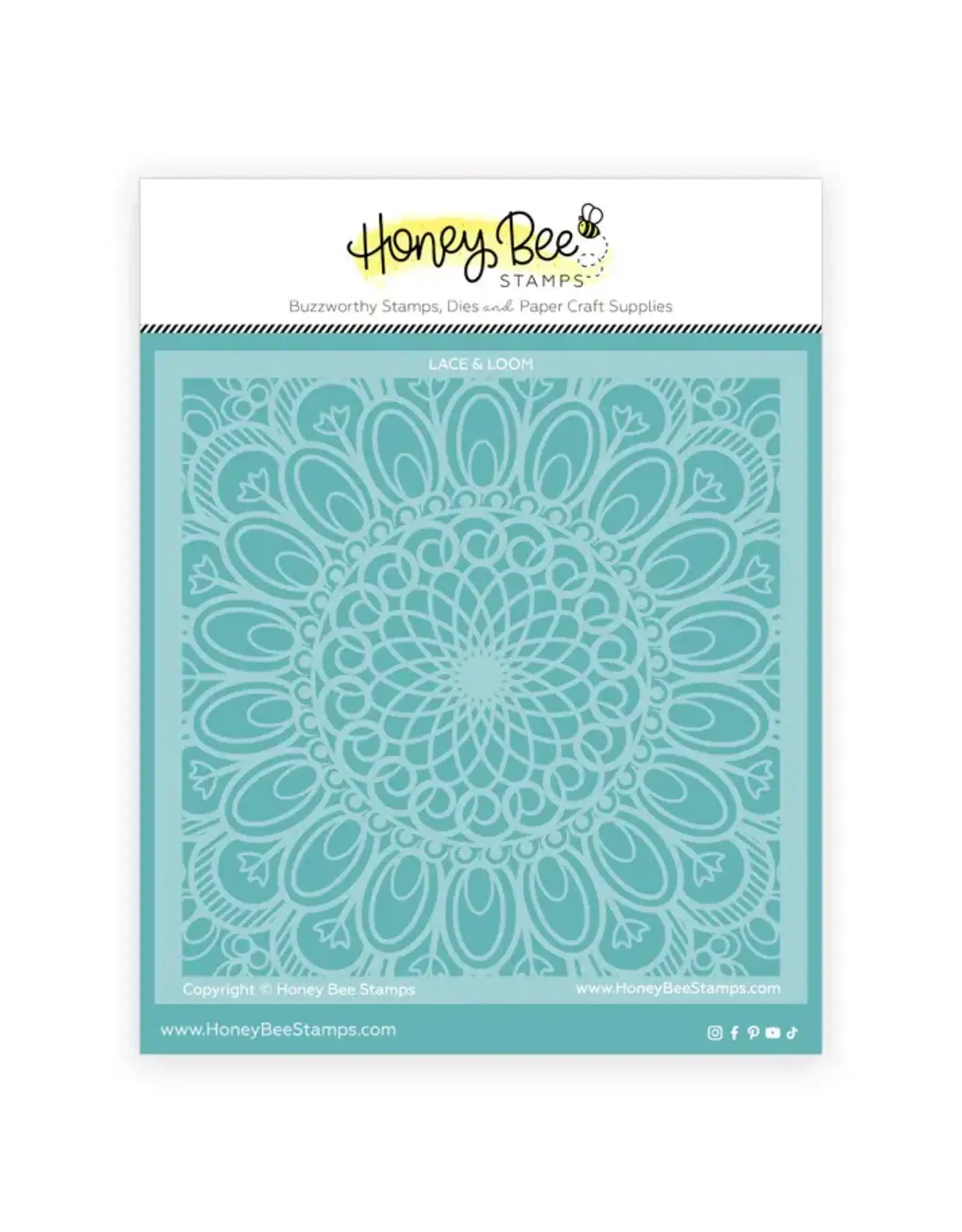 HONEY BEE HONEY BEE STAMPS LACE & LOOM 6x6 BACKGROUND STENCIL