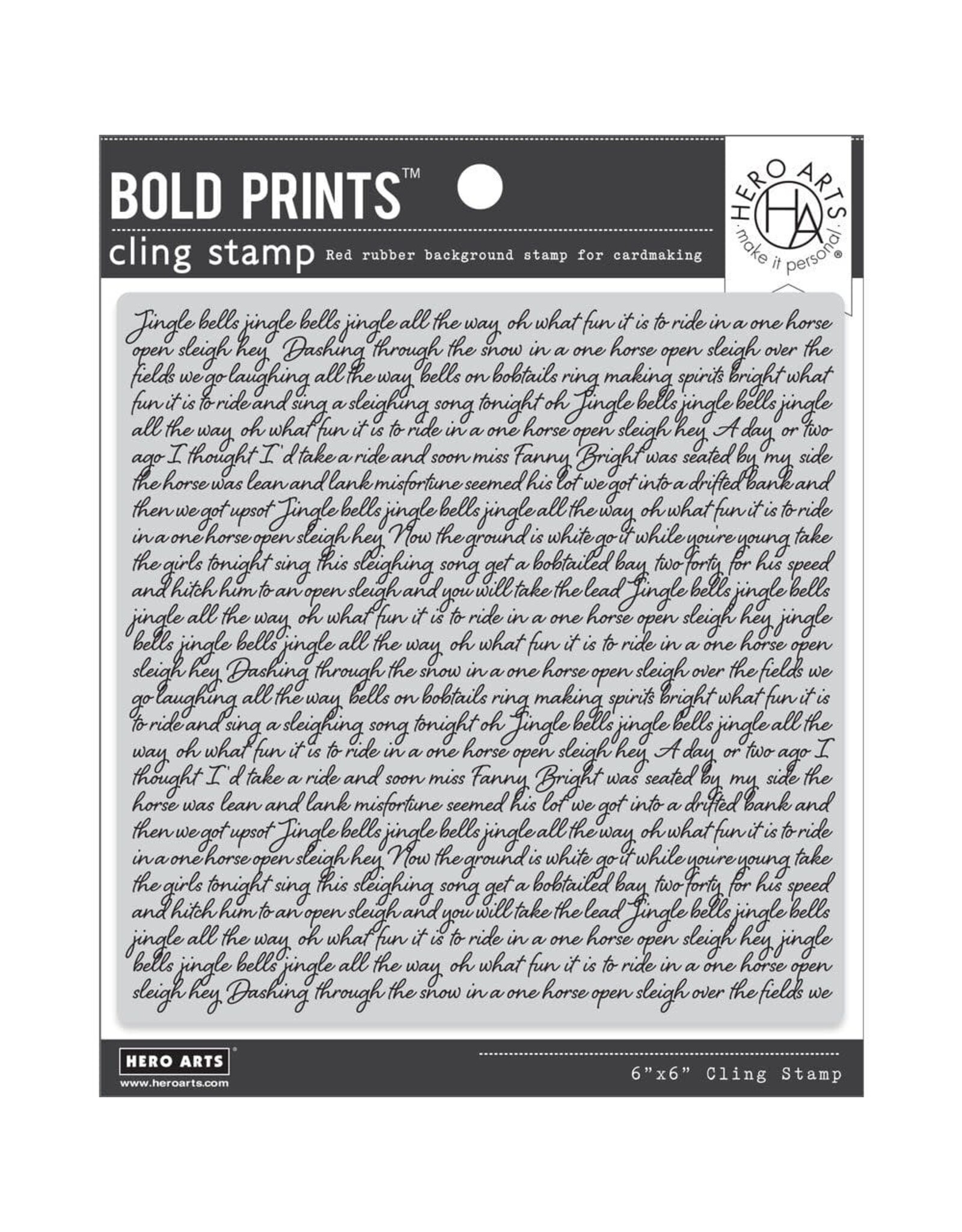 HERO ARTS HERO ARTS JINGLE BELLS SCRIPT BOLD PRINTS 6x6 CLING STAMP
