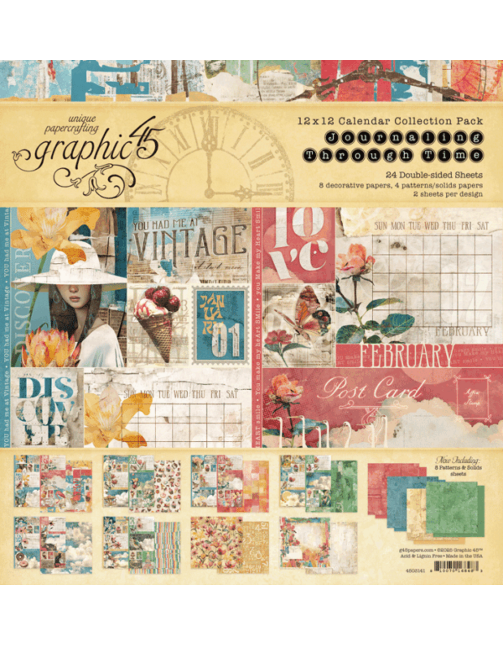 GRAPHIC 45 GRAPHIC 45 JOURNALING THROUGH TIME 12x12 COLLECTION PACK