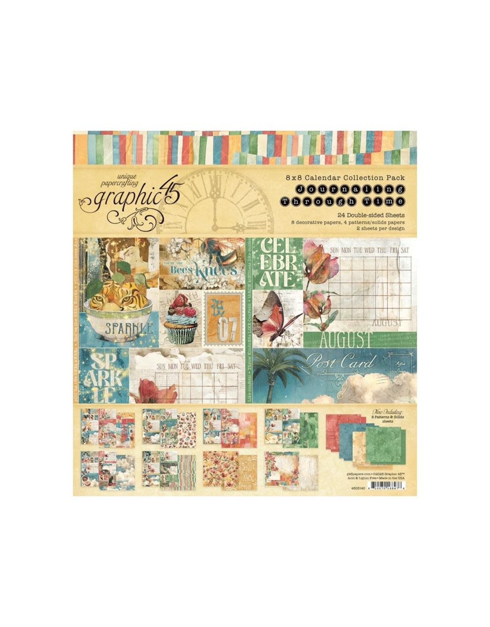 GRAPHIC 45 GRAPHIC 45 JOURNALING THROUGH TIME 8x8 COLLECTION PACK