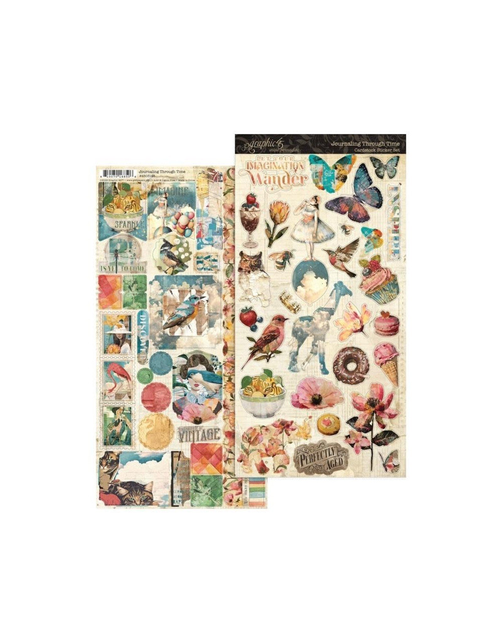 GRAPHIC 45 GRAPHIC 45 JOURNALING THROUGH TIME CARDSTOCK STICKER SET