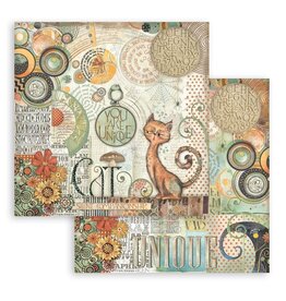 STAMPERIA STAMPERIA FURRY FRIENDS YOU ARE A UNIQUE CAT 12x12 CARDSTOCK