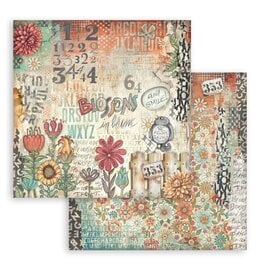 STAMPERIA STAMPERIA FURRY FRIENDS FLOWERS 12x12 CARDSTOCK