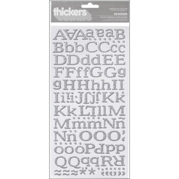 AMERICAN CRAFTS AMERICAN CRAFTS REINDEER SILVER GLITTER CHIPBOARD ALPHABET THICKERS