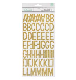 AMERICAN CRAFTS AMERICAN CRAFTS SUNSHINE & GOOD TIMES SHINE ON ALPHA/GOLD GLITTERED FOAM ALPHABET THICKERS