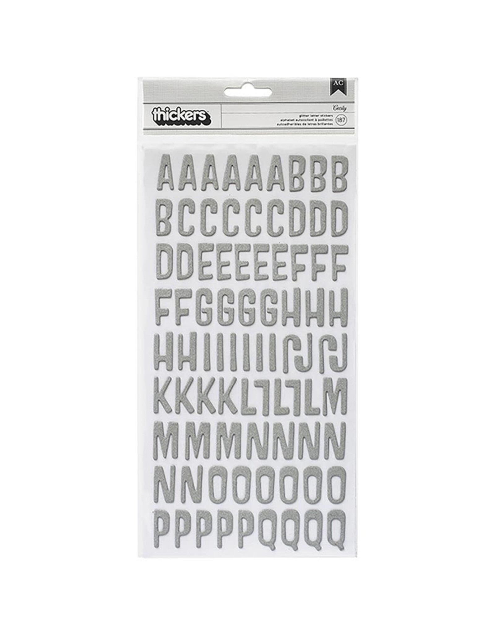 AMERICAN CRAFTS AMERICAN CRAFTS POW! CECILY SILVER GLITTER ALPHABET THICKERS