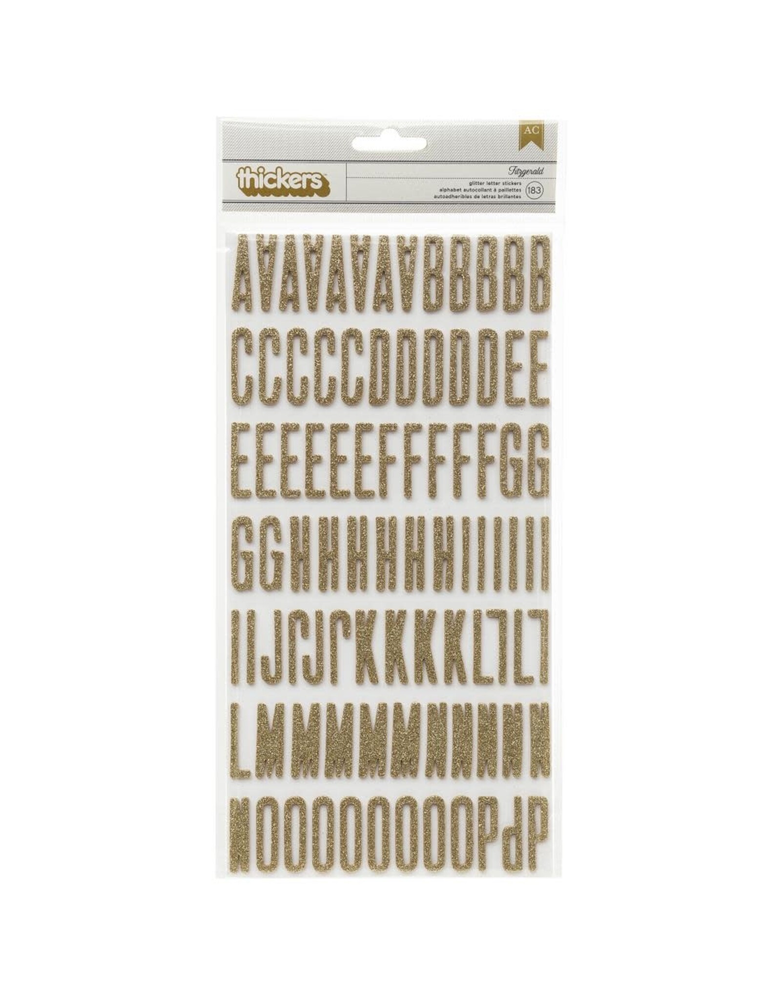 AMERICAN CRAFTS AMERICAN CRAFTS SHIMELLE FITZGERALD/GOLD GLITTER ALPHABET THICKERS