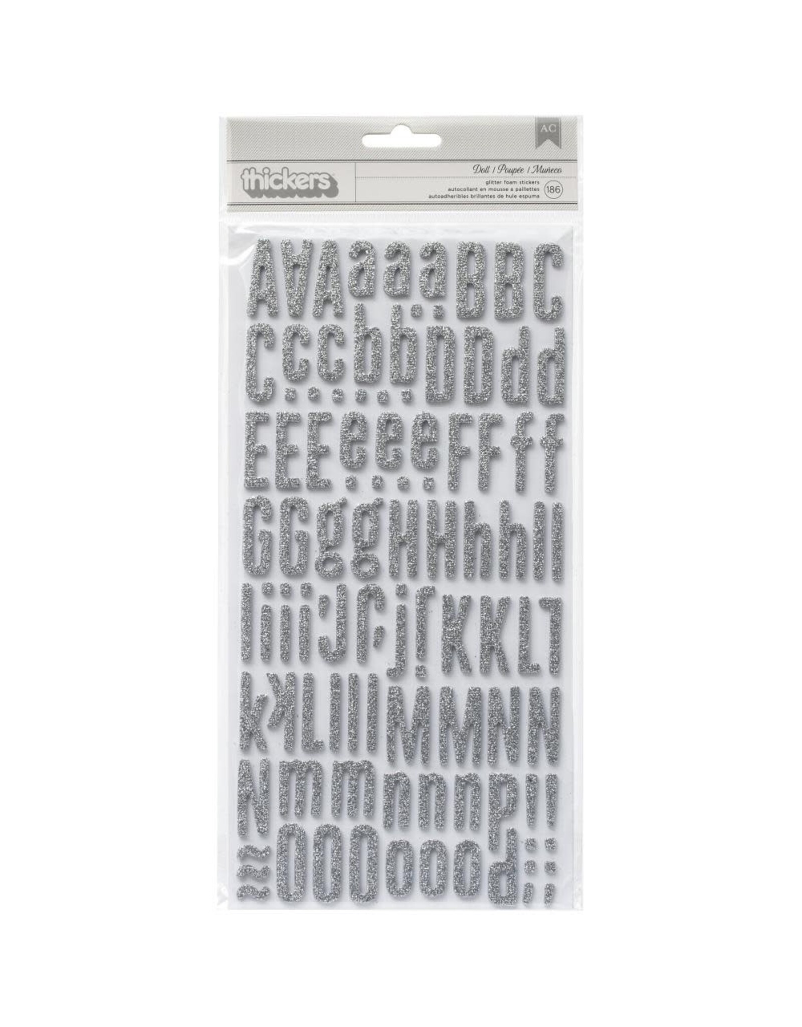 AMERICAN CRAFTS AMERICAN CRAFTS DOLL SILVER GLITTER ALPHABET THICKERS