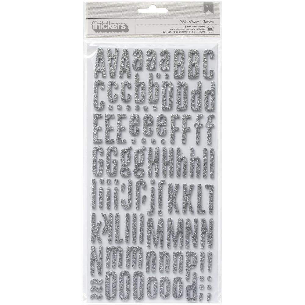 AMERICAN CRAFTS AMERICAN CRAFTS DOLL SILVER GLITTER ALPHABET THICKERS