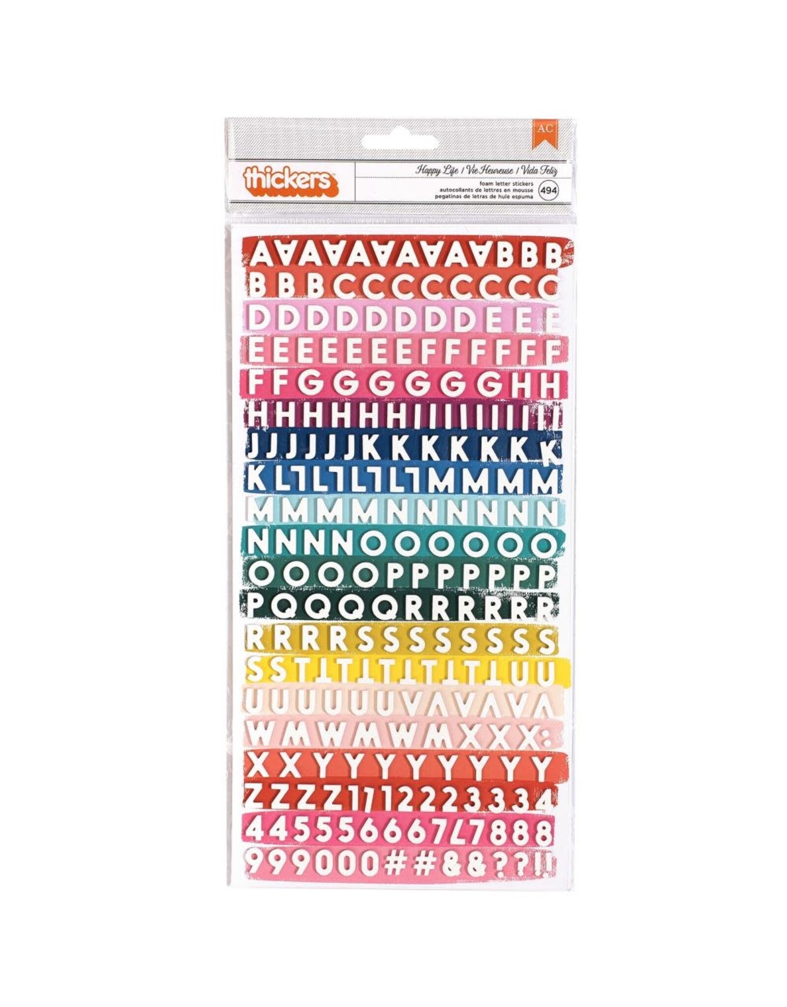 AMERICAN CRAFTS AMERICAN CRAFTS PAIGE EVANS PICK ME UP HAPPY LIFE MINI WHITE & NAVY FOAM ALPHABET THICKERS