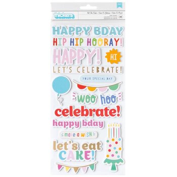 AMERICAN CRAFTS AMERICAN CRAFTS PEBBLES ALL THE CAKE PHRASES WITH GOLD FOIL THICKERS