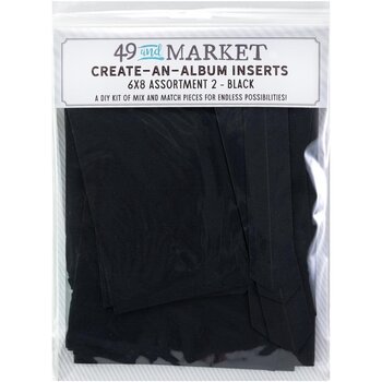 49 AND MARKET 49 AND MARKET CREATE-AN-ALBUM ASSORT 2 BLACK FOUNDATION INSERTS 6x8