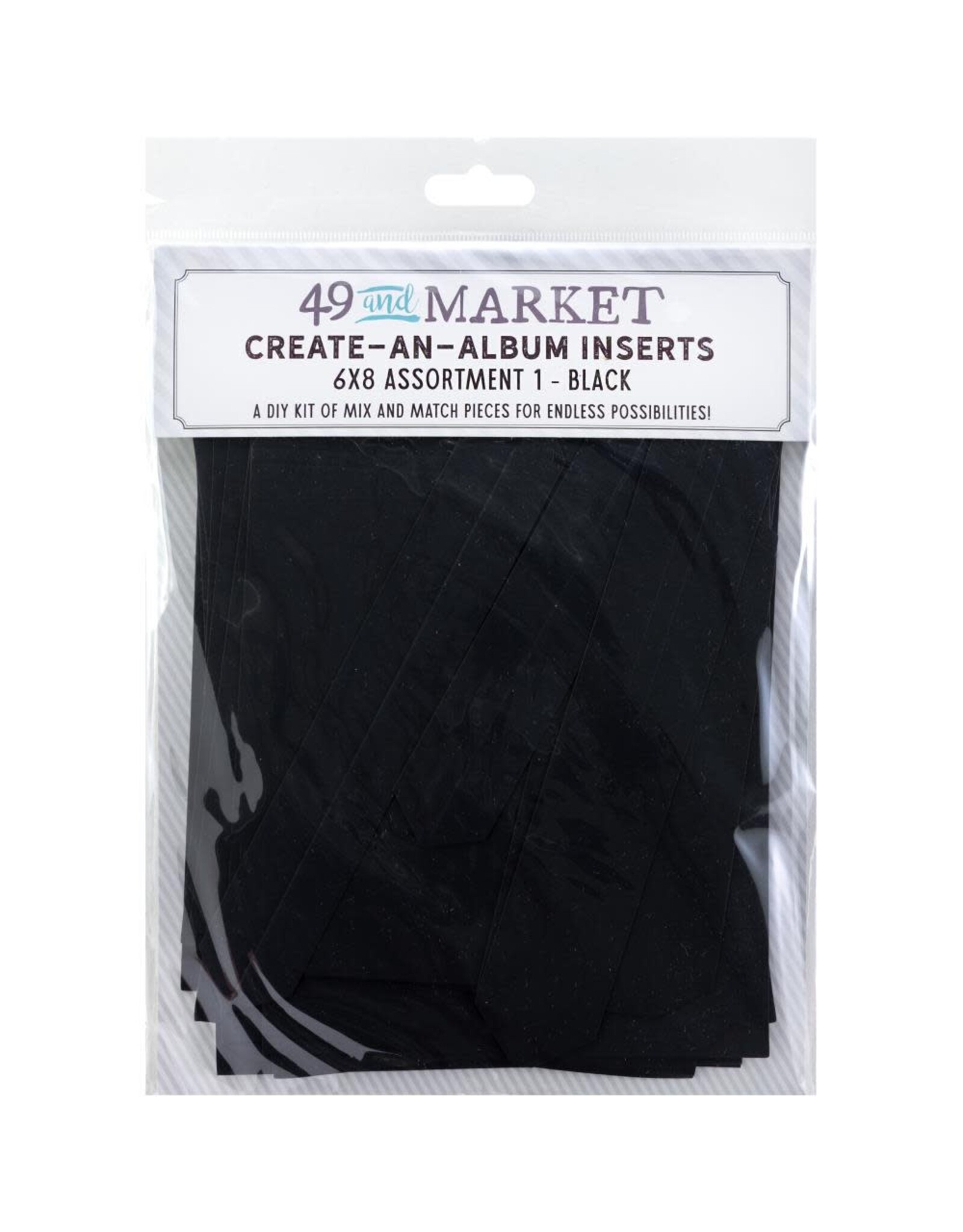 49 AND MARKET 49 AND MARKET CREATE-AN-ALBUM ASSORT 1 BLACK FOUNDATION INSERTS 6x8