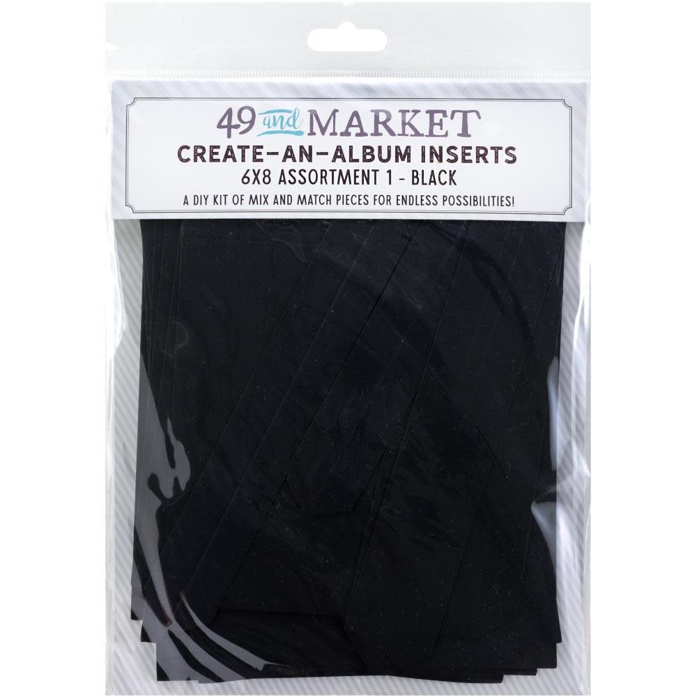 49 AND MARKET 49 AND MARKET CREATE-AN-ALBUM ASSORT 1 BLACK FOUNDATION INSERTS 6x8