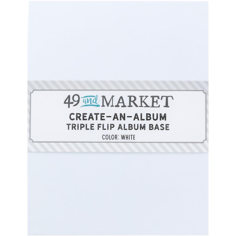 49 AND MARKET 49 AND MARKET CREATE-AN-ALBUM WHITE TRIPLE FLIP ALBUM BASE