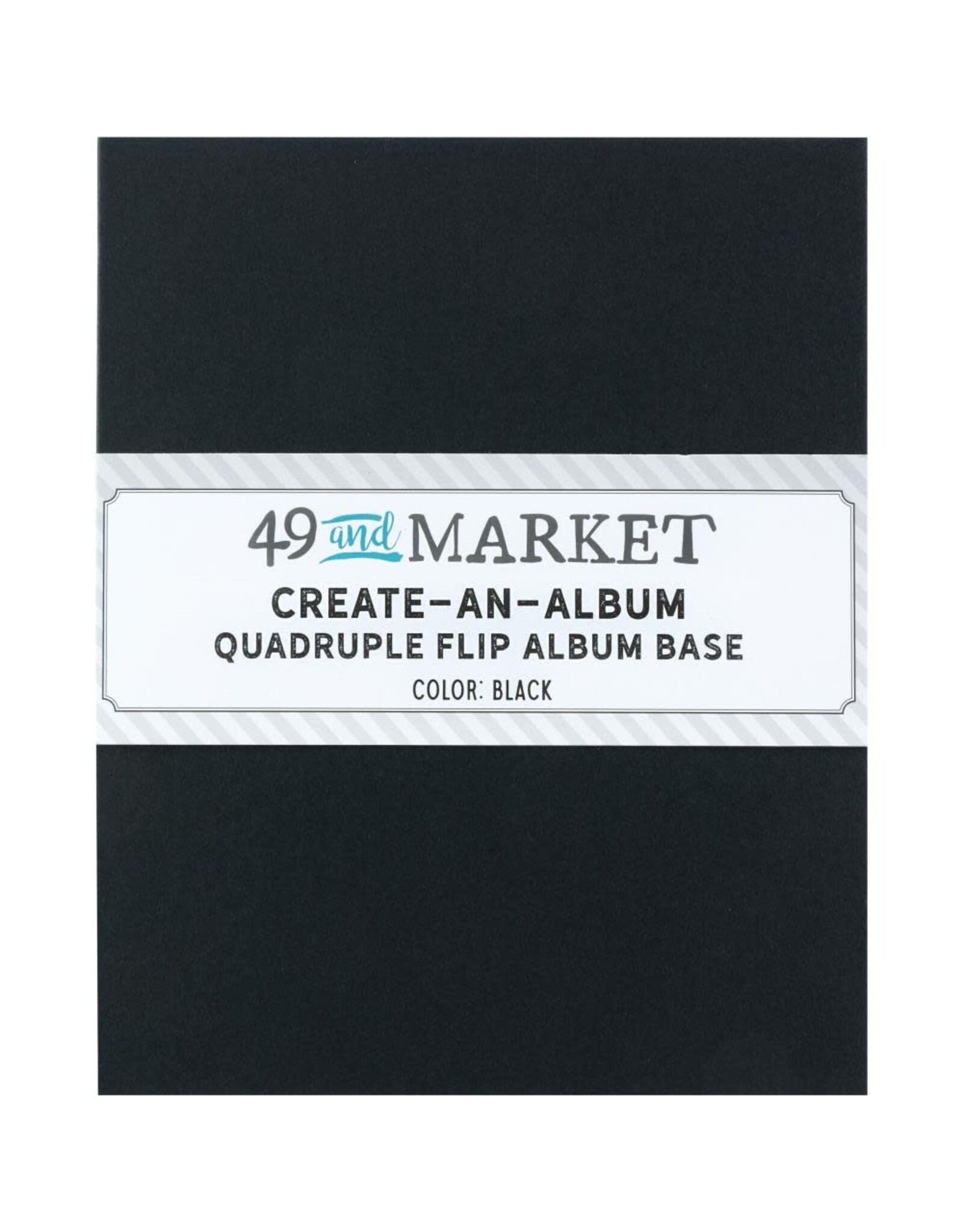 49 AND MARKET 49 AND MARKET CREATE-AN-ALBUM BLACK QUADRUPLE FLIP ALBUM BASE