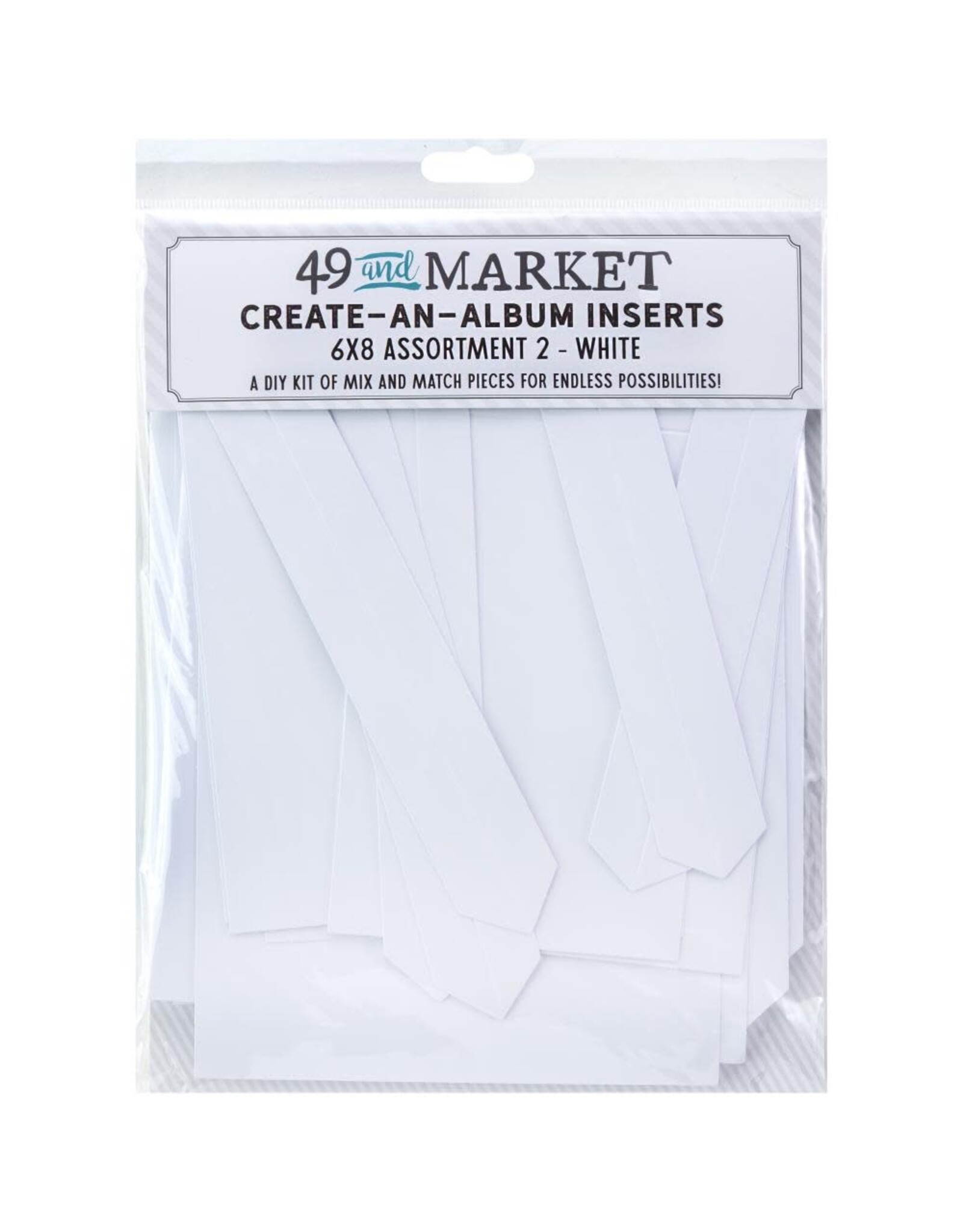 49 AND MARKET 49 AND MARKET CREATE-AN-ALBUM ASSORT 2 WHITE FOUNDATION INSERTS 6x8