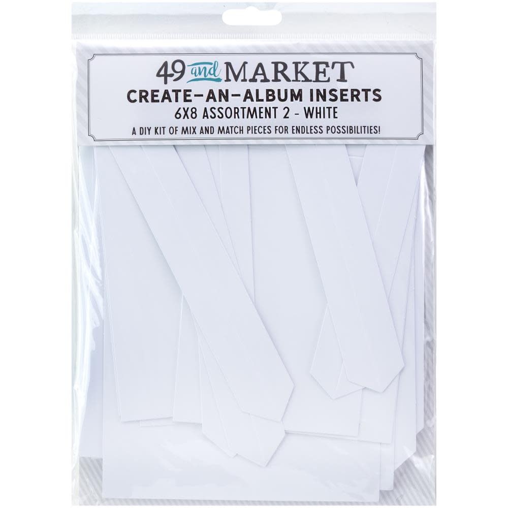 49 AND MARKET 49 AND MARKET CREATE-AN-ALBUM ASSORT 2 WHITE FOUNDATION INSERTS 6x8