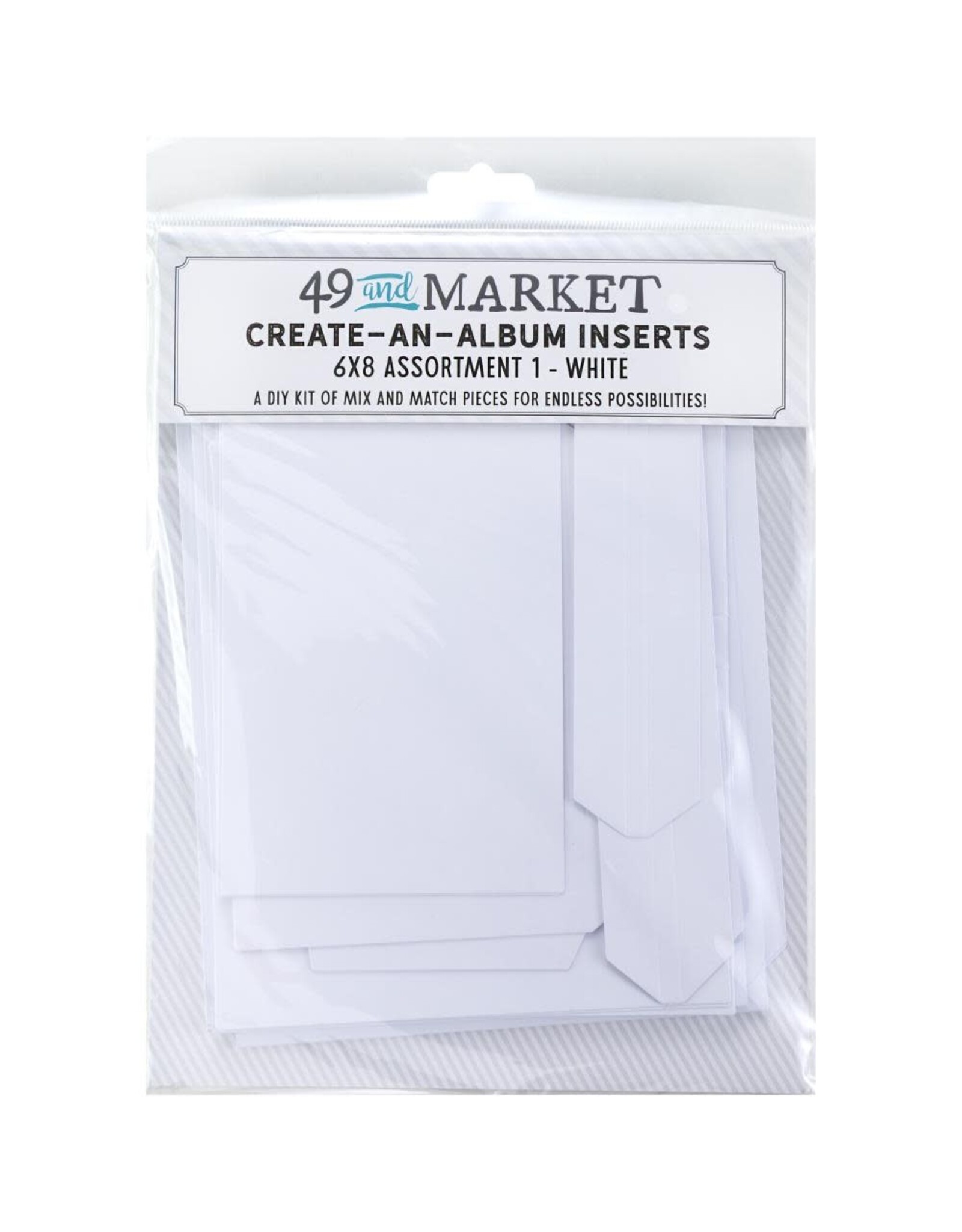 49 AND MARKET 49 AND MARKET CREATE-AN-ALBUM ASSORT 1 WHITE FOUNDATION INSERTS 6x8