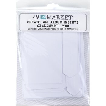49 AND MARKET 49 AND MARKET CREATE-AN-ALBUM ASSORT 1 WHITE FOUNDATION INSERTS 6x8