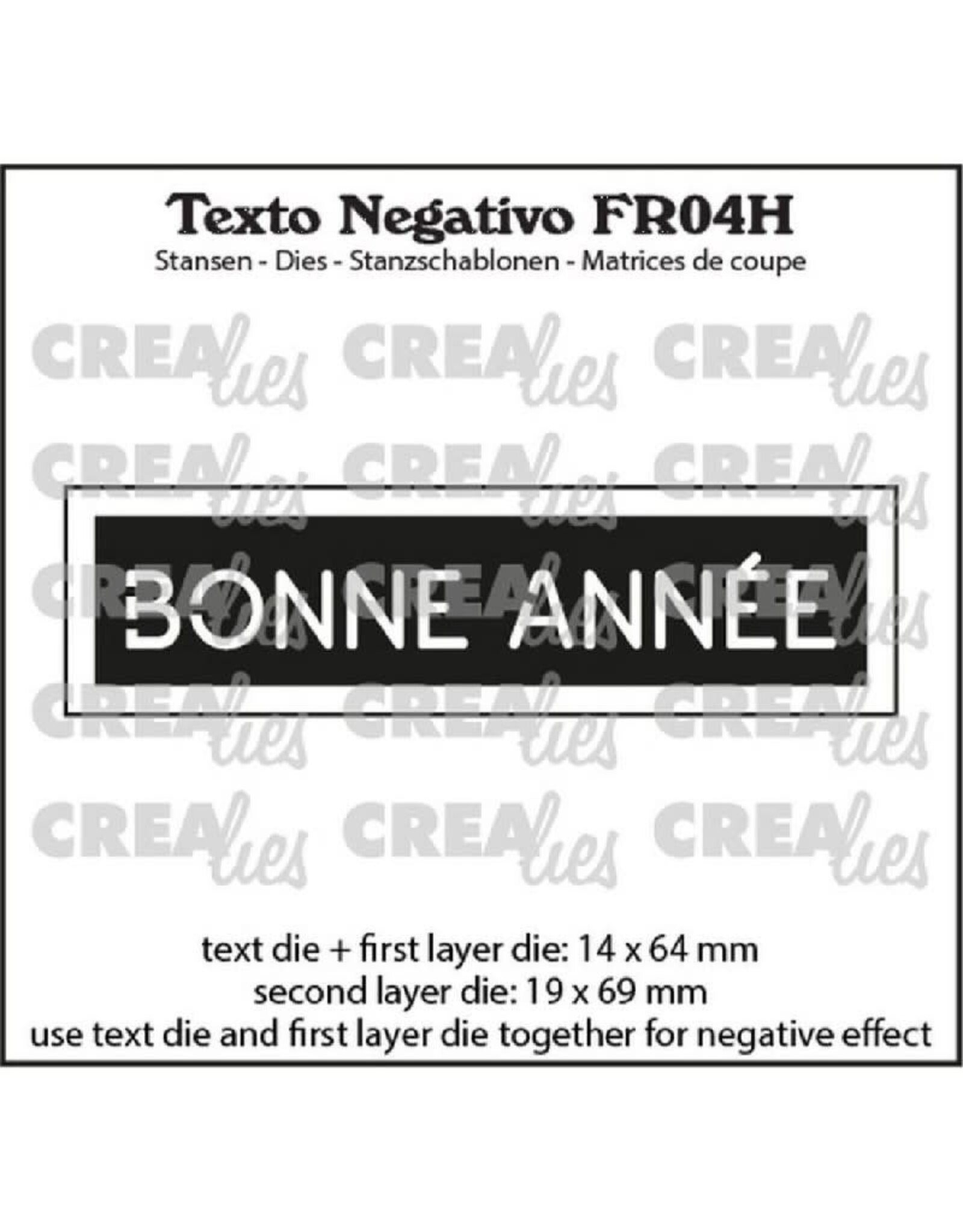 CREALIES CRAFTLINES CREALIES NEGATIVE TEXT BONNE ANNÉE DIE